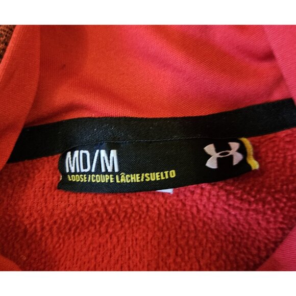Under Armour UA Hoodie Medium Storm Fleece Twist Red & Black Big Logo *read Info - Picture 8 of 11